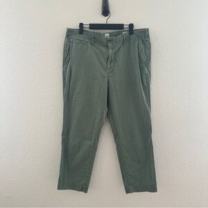 GAP Khaki Straight Leg Pants Olive Green High-Rise‎ Casual Trouser 16